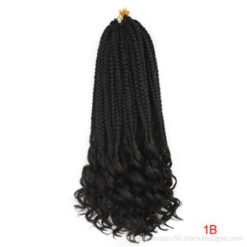 Loop Crochet Bohemian Box Braids Two Tone synthetic Hair Extension Afro Kinky Twist Crochet hair